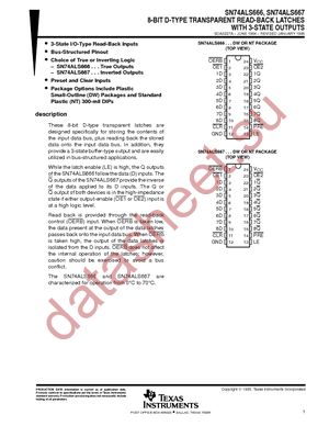 SN74ALS666DW datasheet  